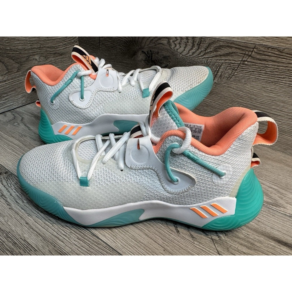 adidas Harden Stepback 3 Mens Basketball Shoes Size 6 White Green Sneakers